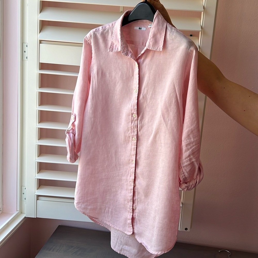 Pink Linen Blouse